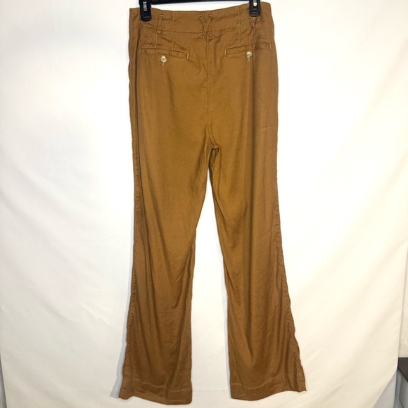 Maeve Anthropologie The Junie High-Rise Flare Pants Utility Linen Size 8 - Picture 11 of 13